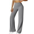 thumbnail image 5 of Efsteb Yoga Pants Women High Waist Stretch Casual Soft Straight Leg Bottoms Workout Wide Leg Pants Gym Fitness Athletic Yoga Jogger Trouser (Gray,M), 5 of 7