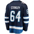 thumbnail image 3 of Men's Fanatics Logan Stanley Navy Winnipeg Jets Home Premier Breakaway Player Jersey, 3 of 3