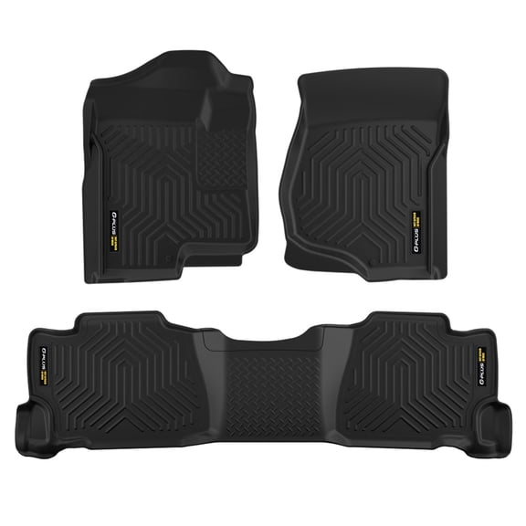 TPE Floor Mats,Fit For Chevy Silverado & GMC Sierra 1500 Crew Cab 2007-2013/Silverado & Sierra 2500 3500 Crew Cab 2007-2014 Floor Lines,Custom Fit All Weather Car Mats