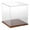 Hardwood Base, variant on Plymor Clear Acrylic Display Case with Black Base (Mirror Back), 10" x 10" x 10"