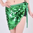 thumbnail image 2 of Xfvqtps Woman Sequin Dance Skirt Triangular Belt Belly Dancing Waist Towel Waist Chain Hip Towel Performance Skirt Green, 2 of 7