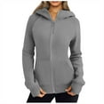thumbnail image 1 of Timegard Sweat à Capuche à Fermeture à Glissière Femme Manches Longues Couleur Unie Automne Décontracté Confortable avec Poches, 1 of 8