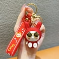 thumbnail image 4 of Frosted Rabbit Keychain Acrylic Red Delicate Key Ring New Year Party Modern Handmade Pendant Accessories Good Luck New Year Men Gifts Type 3, 4 of 9