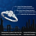 thumbnail image 2 of Gem Stone King 925 Sterling Silver White Topaz and Sky Blue Aquamarine Engagement Ring for Women | 1.34 Cttw | Oval 7X5MM | Gemstone November Birthstone | Size 8, 2 of 6