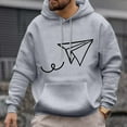thumbnail image 2 of Zrbywb Men's Casual Sports Hoodies Sweatshirts Male Autumn Winter Casual Paper Plane Print Hoodies Long Sleeve Pocket Hooded Pullover, 2 of 4
