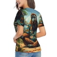 thumbnail image 3 of Xecao Forest Meditating Gorilla for Women's V-Neck T-Shirts-Elegant Half-Sleeve Tops Perfect for Summer-Large, 3 of 5