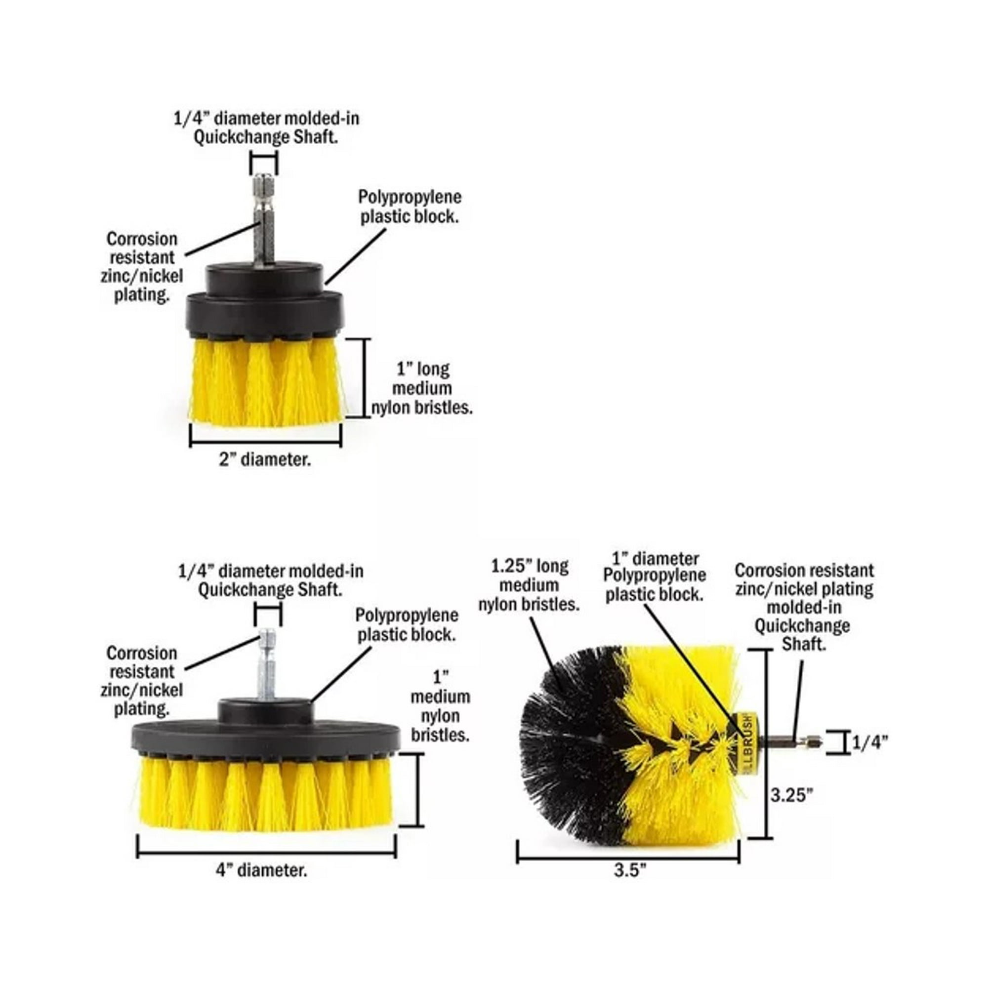 Limpieza Cepillos Para Taladro Limpiar Bano - Original 6-pack