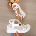 thumbnail image 6 of IWRICH Soled Sandals for Women Flat Sandals Comfort Open Toe Wedge Sandals with Adjustable Buckle Arch Support Summer Shoes White 9, 6 of 9