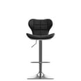 thumbnail image 3 of CorLiving Remi Set of 2 Black Faux Leather Adjustable Curved Seat Barstools, 3 of 10