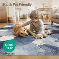 thumbnail image 4 of ODIKA 6'x9' Washable Area Rug Pvc Bottom Painterly Featuring Fluid Splicing Furnishing Shenzhen for Queen Size Bedroom, Under Bed, Master Suite, Easy Care, Non-Shedding, 4 of 7