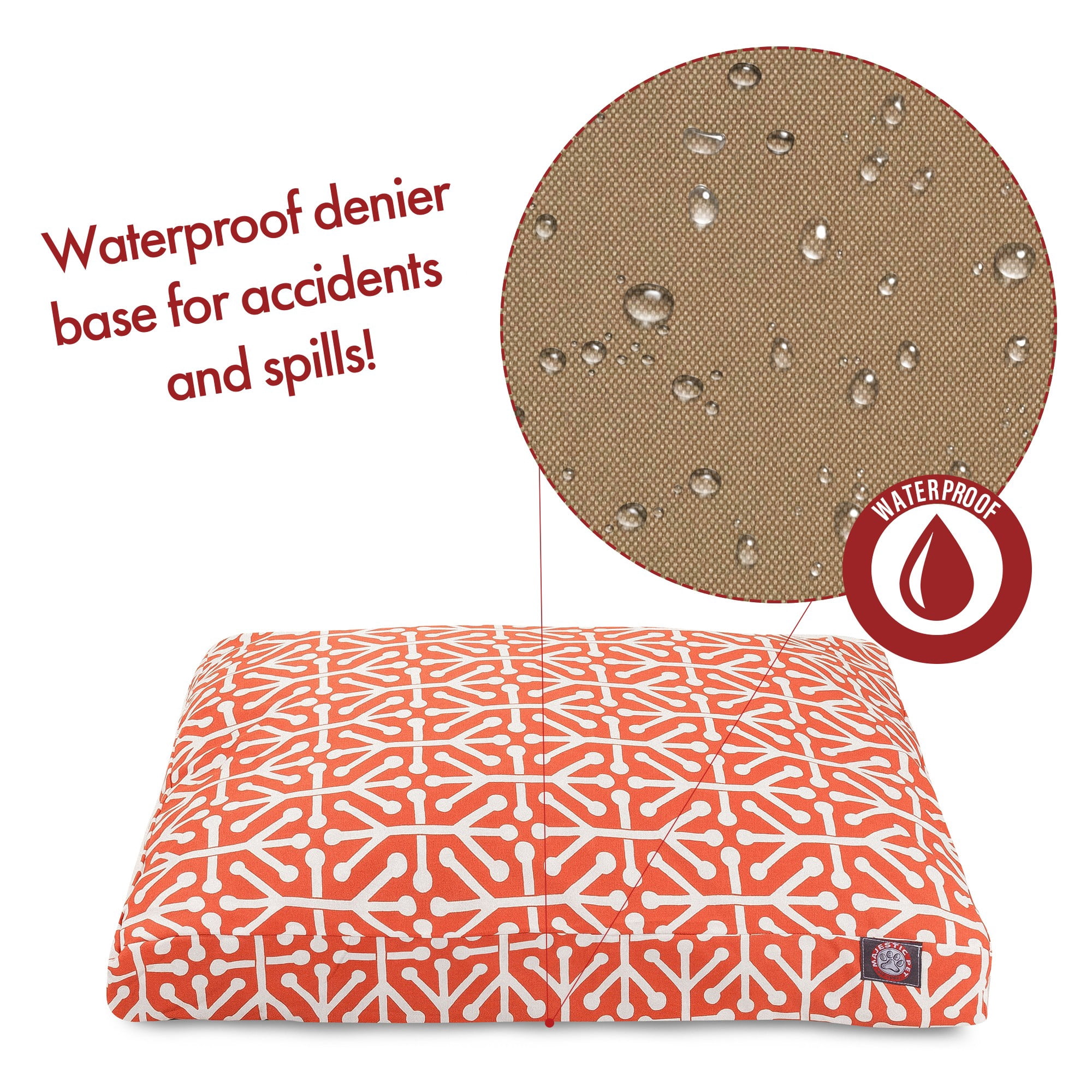 Majestic Pet | Aruba Shredded Memory Foam Rectangle Pet Bed For Dogs, Removable Cover, Orange, Medium
