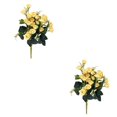 thumbnail image 2 of Ounissouiy 25 cabezas de rosas artificiales, de flores, escritorio decorativo, ramo de rosas falsas, decoración Floral para fiesta de boda champán 2Conjunto, 2 of 6
