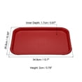 thumbnail image 2 of Uxcell 14x11" Fast Food Tray, PP Plastic Multi-Purpose Rectangle Serving Tray for Restaurant Home Kitchen, Red, 2 of 5