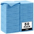 thumbnail image 1 of Paño de limpieza AIDEA de microfibra, 12 x 12 pulgadas, 50 unidades, azul, 1 of 7