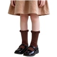 thumbnail image 5 of Huiway 3 Pairs Toddler Girls Ruffle Socks Kids Cute Frilly Solid Color Long Socks Soft Knit Mid Tube Socks, 5 of 9