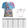 thumbnail image 2 of Blossoming Paris Eiffel Tower T Shirts Basic T-Shirt Short Sleeve Ladies Tee Shirt Summer Graphic Clothing, 2 of 6