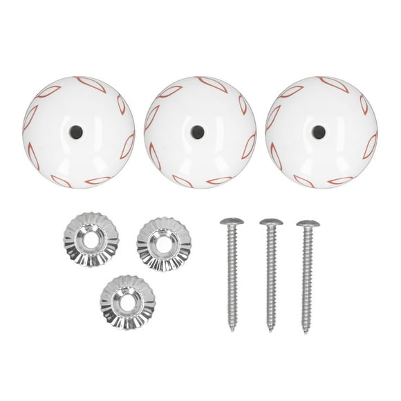 ZOUSSIQI 3Pcs Door Knobs Stainless Steel Ceramic Round Single Hole Drawer Handle Knob for Cupboard Wardrobe Closet JU316-84330