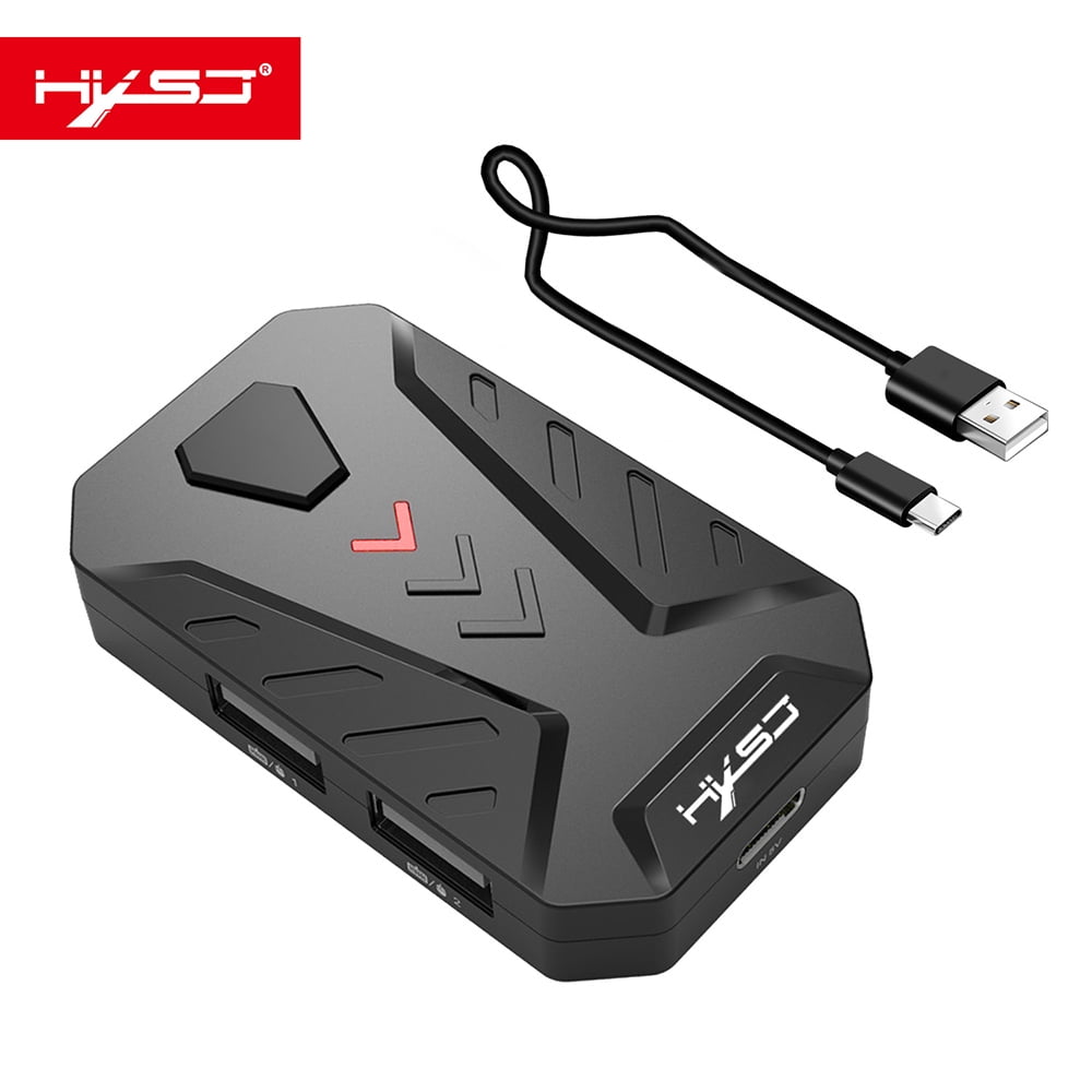 HXSJ P8 filaire clavier souris convertisseur Portable jeu Mobile adaptateur  clavier et souris avec 3 ports USB pour système Android