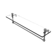 Foxtrot 22 Inch Glass Vanity Shelf with Integrated Towel Bar