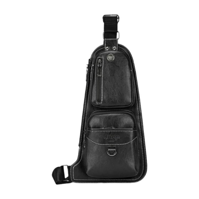 Mochila multiusos para el pecho, ligera y moderna, ideal para viajes de negocios. Negro