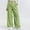 Army Green, variant on Women's High Waist Wide Leg Loose Casual Pants for Summer, Solid Color Mid Calf Length, Polyester Hanging Versatile Trousers