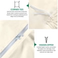 thumbnail image 3 of Luxurious 500-TC 100% Egyptian Cotton 3-Pieces Soft Duvet Cover Set ( Zipper Closure & Corner Ties ) ( 1-Duvet Cover & 2-Pillow Shams ) - Cal-King Size ( 98" x 104" ) Inches, (Ivory), 3 of 4