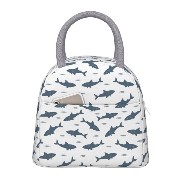 Disketp Cute Shark Bolsa Térmica para Almuerzo, Lonchera con Abertura Amplia y Gran Capacidad, Organizador Reutilizable para Mujeres, Hombres y Adultos