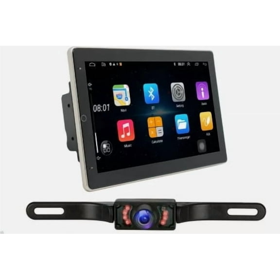 Universal 4 64G Android 15 Car Stereo 10in Plastic & Metal Built-in CarPlay/Android 15 Bluetooth WiFi FM SWC Backup Camera Fit for Fit ford Explorer/Enclave/Tundra