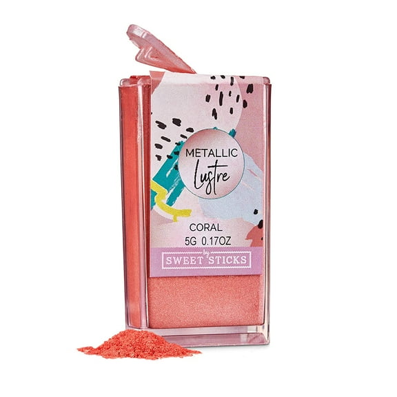 Edible Lustre Dust Metallic Coral 5 Grams Cake Dust By Sweet Sticks, Cake Decorating Shimmer & Shimmer Drinks