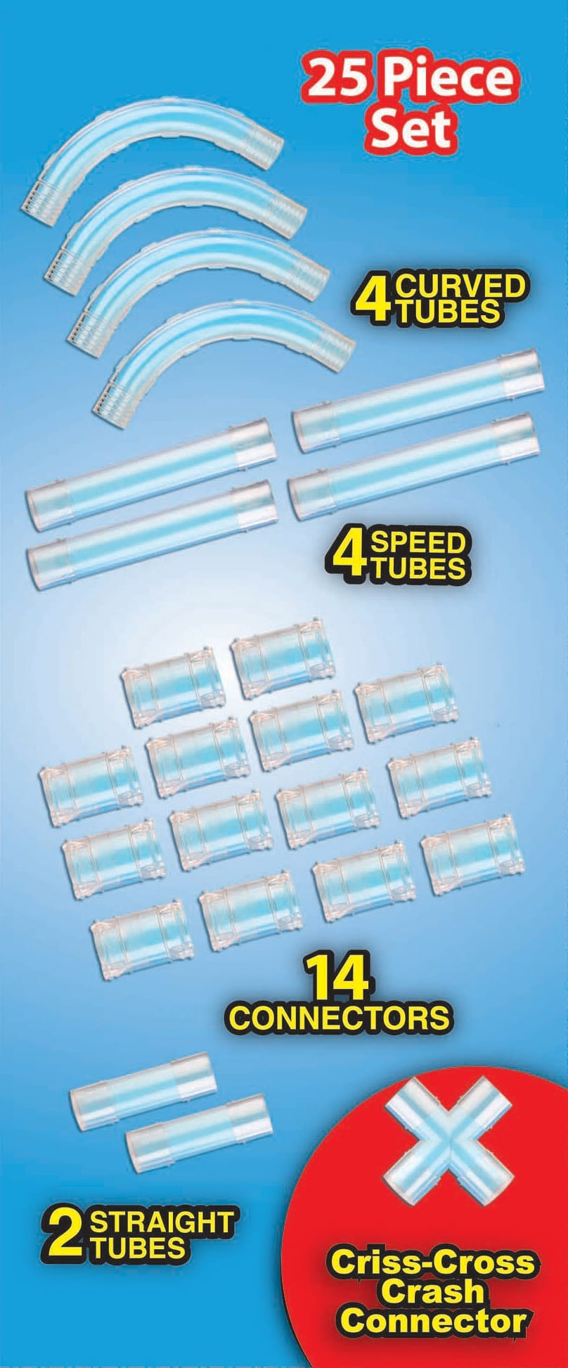 Zoom Tubes Car Trax Tubular Expansion Vehicle Playsets, 25 Pieces
