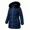 Navy_Horizontal, variant on Women's Winter Down Coats Waterproof Thicken Hooded Insulated Quilted Puffer Jacket, Black L