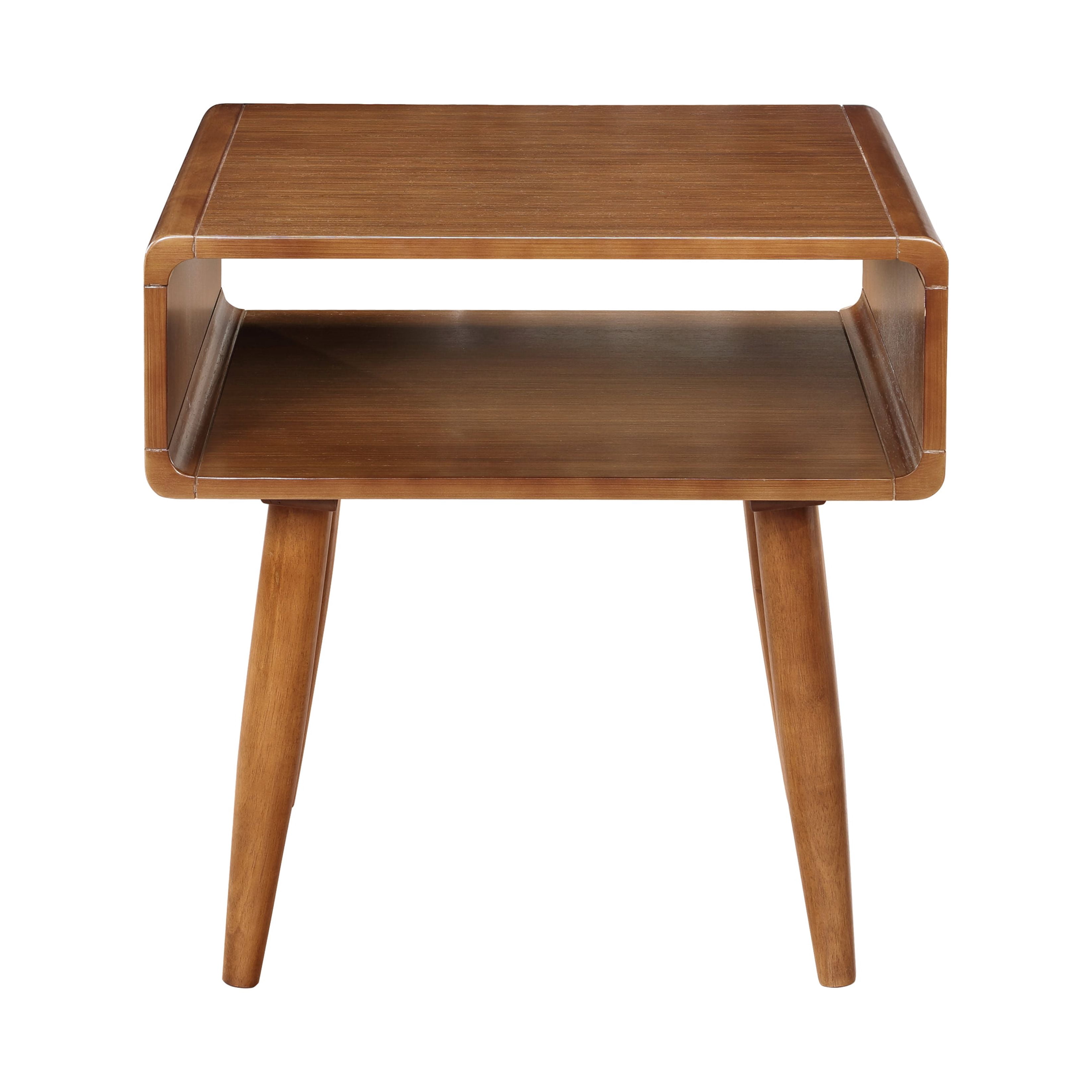 Boraam Alborg Rubberwood Square End Table - Rich Walnut Finish