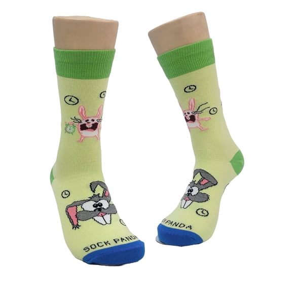 Time Bunny Rabbit Socks from the Sock Panda (Adult Small - Shoe Sizes 2-5)