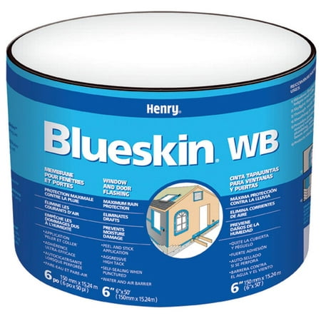 - HENRY Blueskin WB BH200WB4578 Self-Adhesive Window and Door Flashing Tape 50 ft L x 6 in W Mill 1