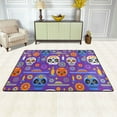 thumbnail image 2 of XMXT Non-Slip Area Rug, Purple Colorful Skull Polyester Rugs for Living Room, 72 x 48 inches, 2 of 9
