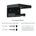 thumbnail image 6 of Toprema Toilet Paper Holder Tissue Roll Hanger with Shelf SUS304 Stainless Steel Matte Black Bathroom Lavatory Hardware Wall Mount Adhesive, 6 of 7