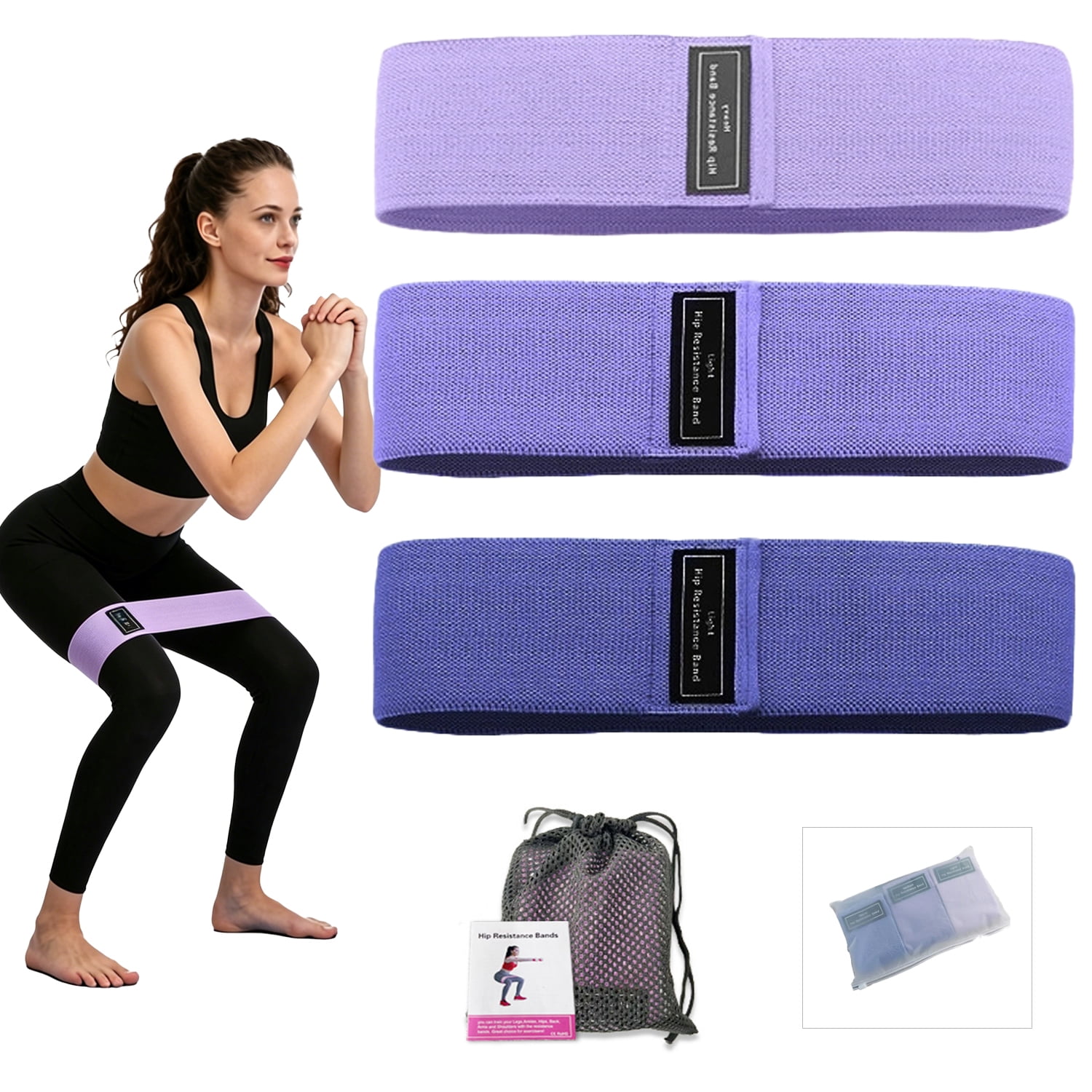 AlmosTen 3Pack Resistance Bands for Legs and Butt,Exercise Bands for Physical Therapy,Recovery,Pilates,Strength Training Workout Bands Stretch Resistance Bands Exercise Bands for Working Out,Women