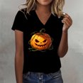 thumbnail image 2 of Bovemsi Cute Summer Tops Breathable Loose‑Fit V‑Neck Graphic Short‑Sleeve Prints Fashion Outfits Clothes L, 2 of 4