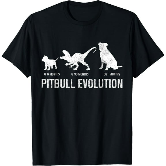 Pitbull Evolution Funny Dog Lover Puppy Pitbull Mom Dad T-Shirt