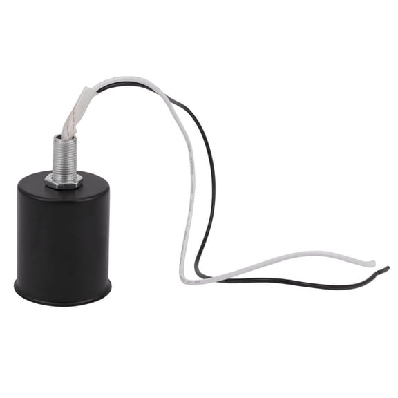 E27 Ceramic Screw Base Round LED Light Bulb Lamp Socket Holder Adapter metal Lamp Holder With Wire Black