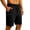 Black, variant on Mens Cargo Shorts Summer Solid Color Elastic Waist Casual Shorts