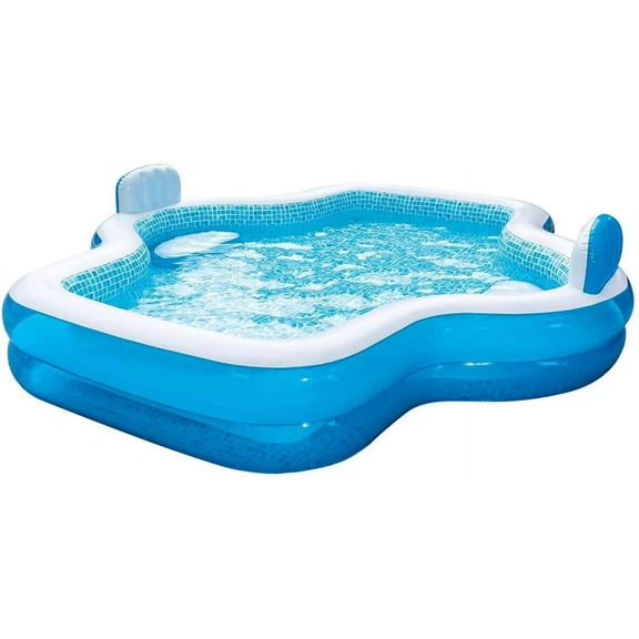 Elegant Family Pool 10 Feet Long 2 Inflatable Seats with Backrests. New Version