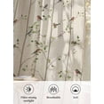 thumbnail image 6 of Sheer Curtains 54 Inch Length, Sparrow Semi Sheer Curtains Light Filtering Window Treatment, Spring Birds on The Branches Retro Country Beige Privacy Voile Drapes for Living Room Bedroom 52x54 Inch, 6 of 7