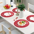 thumbnail image 5 of GZHJMY Red Snowflake Santa Claus Placemats 4Pcs,Holidays PVC Weave Place Mats Table Mats Non-Slip Easy to Clean for Home Kitchen BBQ Party Table Decor,15.4", 5 of 6