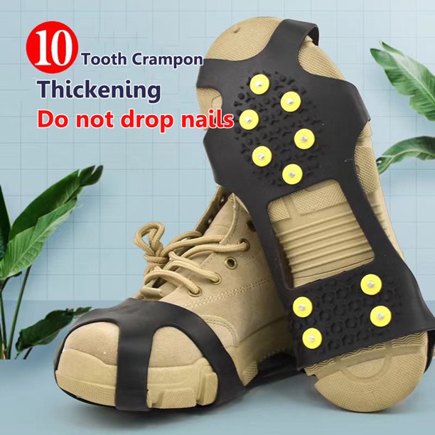 Crampones De Escalada 1 par de crampones de escalada antideslizantes para nieve y hielo para caminar en la nieve (XL 10 tachuelas)