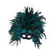 thumbnail image 4 of Tocado de plumas, accesorio de disfraz para carnaval, espectáculos escénicos Verde oscuro, 4 of 9