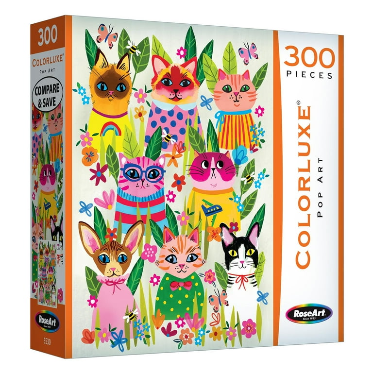 RoseArt Colorluxe 300 Piece Puddy Cats Adult Interlocking Jigsaw