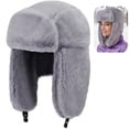 thumbnail image 2 of Gorro cálido de soldado ruso, gorro de esquí de invierno de trampero para mujeres y hombres, resistente al viento, gorro de cazador de trampero con pelo para piloto de invierno al aire libre, 2 of 6