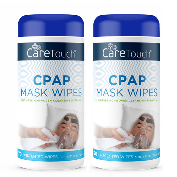 Care Touch CPAP Cleaning Mask Wipes Unscented, Lint Free 2Pack