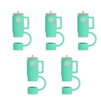 ACDANC 5Pcs Straw Cover Cap for 10mm Straw,Silicone Straw Topper Compatible with 30&40 Oz Tumbler with Handle